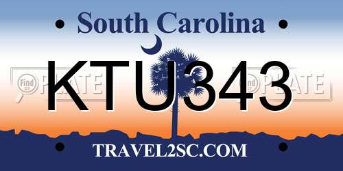 KTU343 South Carolina License Plate