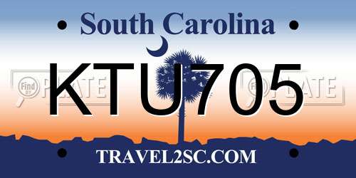 KTU705 South Carolina License Plate