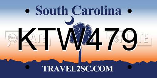 KTW479 South Carolina License Plate