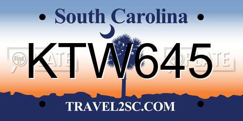 KTW645 South Carolina License Plate