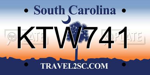 KTW741 South Carolina License Plate