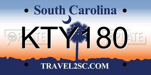 KTY180 South Carolina License Plate