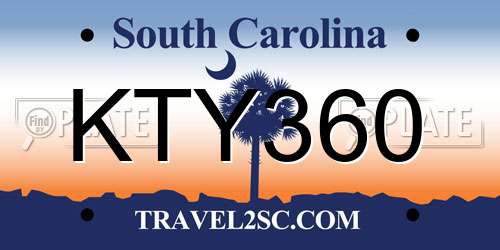 KTY360 South Carolina License Plate