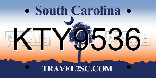 KTY9536 South Carolina License Plate