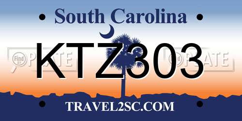 KTZ303 South Carolina License Plate