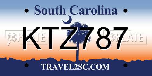 KTZ787 South Carolina License Plate