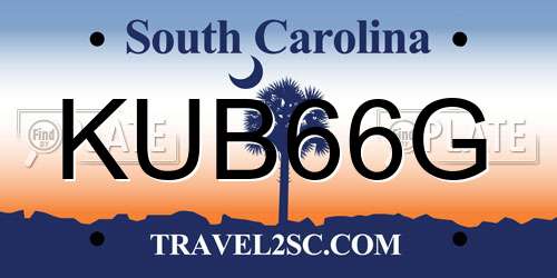 KUB66G South Carolina License Plate