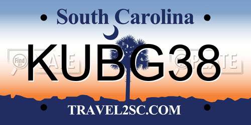 KUBG38 South Carolina License Plate