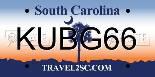 KUBG66 South Carolina License Plate