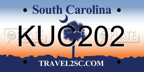 KUC202 South Carolina License Plate