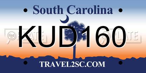 KUD160 South Carolina License Plate