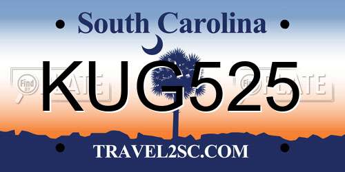 KUG525 South Carolina License Plate