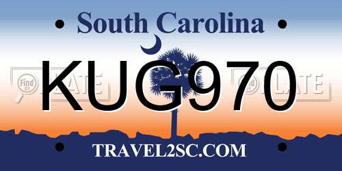 KUG970 South Carolina License Plate