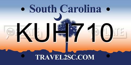 KUH710 South Carolina License Plate