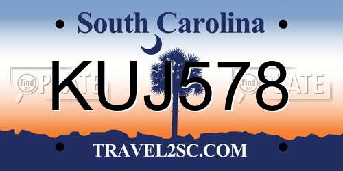 KUJ578 South Carolina License Plate