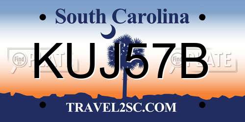 KUJ57B South Carolina License Plate