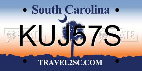 KUJ57S South Carolina License Plate