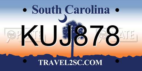KUJ878 South Carolina License Plate