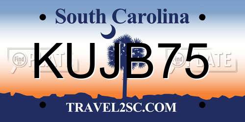 KUJB75 South Carolina License Plate