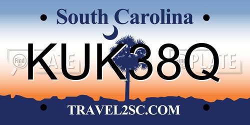 KUK38Q South Carolina License Plate