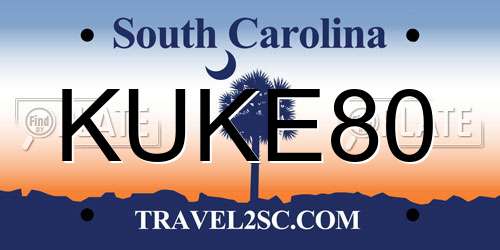 KUKE80 South Carolina License Plate