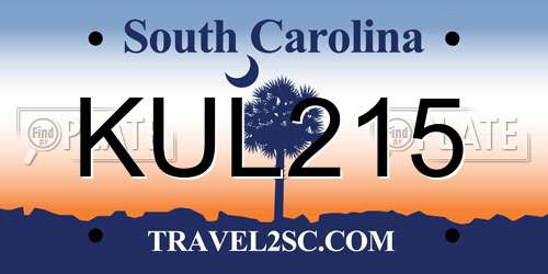 KUL215 South Carolina License Plate