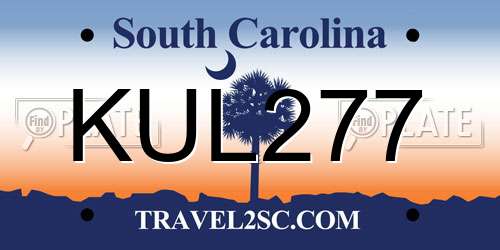 KUL277 South Carolina License Plate