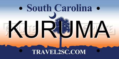 KURUMA South Carolina License Plate