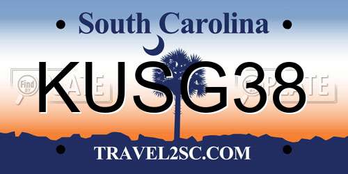KUSG38 South Carolina License Plate