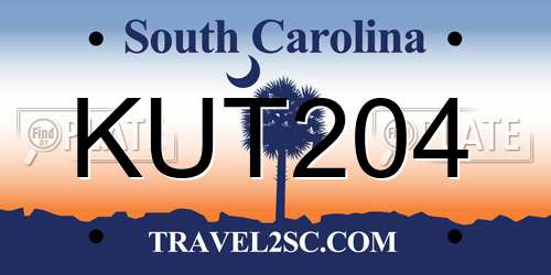KUT204 South Carolina License Plate