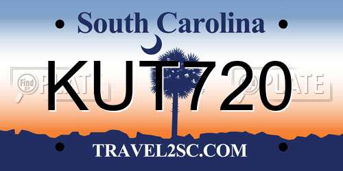 KUT720 South Carolina License Plate