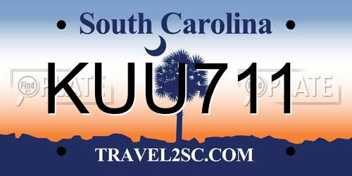 KUU711 South Carolina License Plate