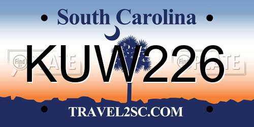 KUW226 South Carolina License Plate