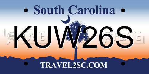 KUW26S South Carolina License Plate