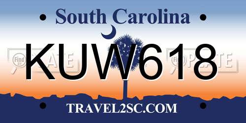 KUW618 South Carolina License Plate