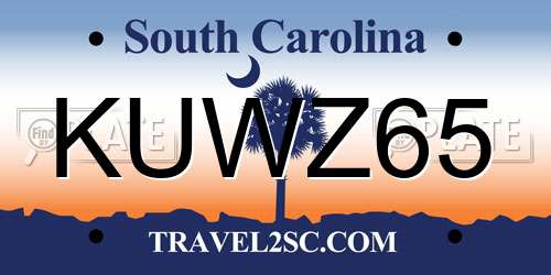KUWZ65 South Carolina License Plate