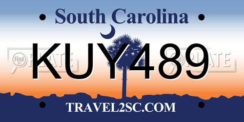 KUY489 South Carolina License Plate