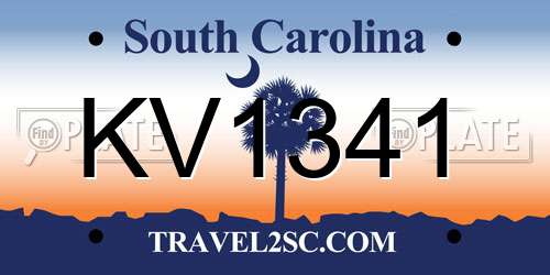 KV1341 South Carolina License Plate