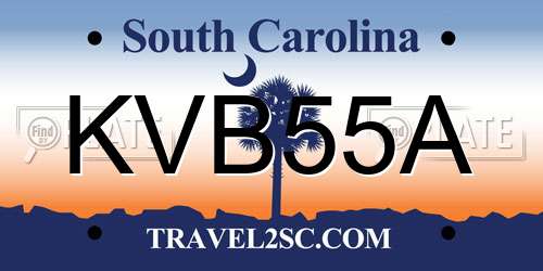 KVB55A South Carolina License Plate