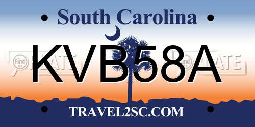 KVB58A South Carolina License Plate