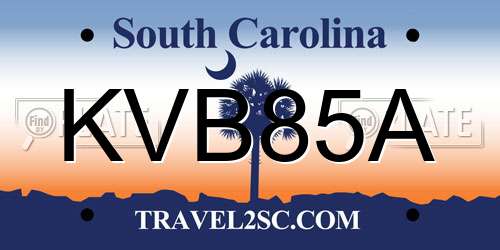 KVB85A South Carolina License Plate