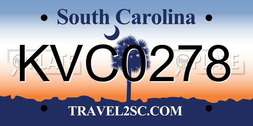 KVC0278 South Carolina License Plate