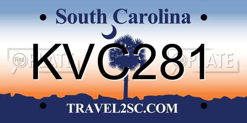 KVC281 South Carolina License Plate