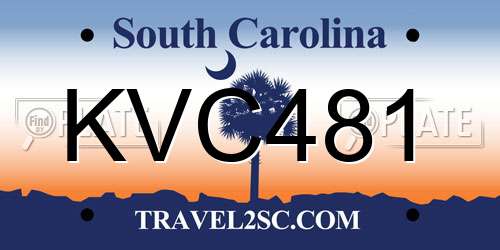 KVC481 South Carolina License Plate
