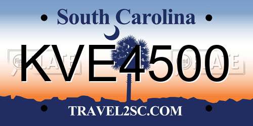 KVE4500 South Carolina License Plate