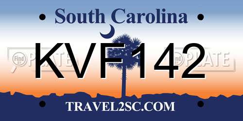 KVF142 South Carolina License Plate