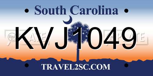 KVJ1049 South Carolina License Plate
