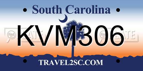 KVM306 South Carolina License Plate