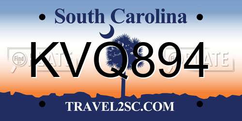 KVQ894 South Carolina License Plate