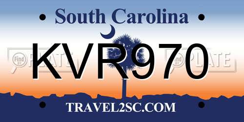 KVR970 South Carolina License Plate